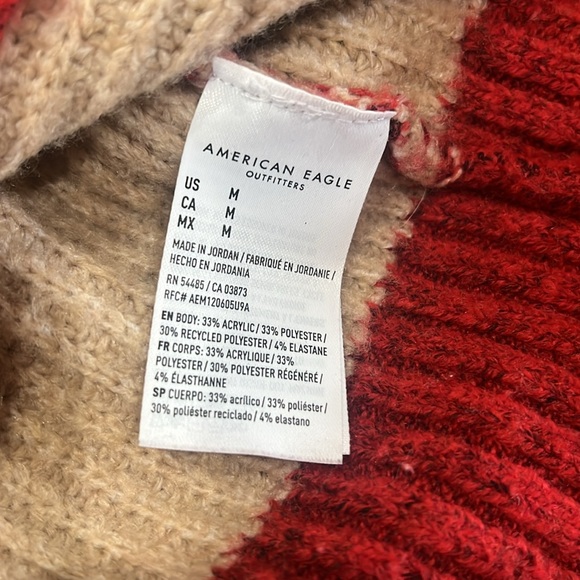 American Eagle Outfitters Red and Cream Striped Cardigan Sweater - Picture 8 of 8